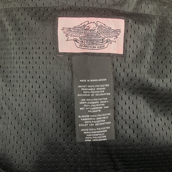 HARLEY Women's 1W Black Mesh Biker Jacket 3-in-1 Style Pink Jewels Plus 18/20 - Picture 11 of 13